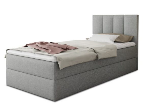 Sofnet Boxspringbett Star Mini (mit Bettkasten, Bonell-Matratze und Topper), Einzelbett, Polsterbett mit Kopfteil, Jugendbett, Kinderbett