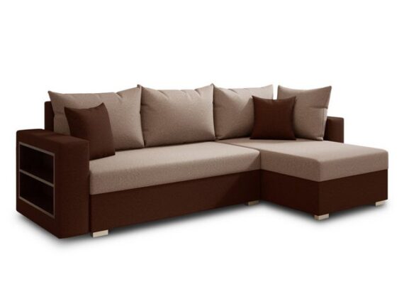 Sofnet Ecksofa Lord, mit Schlaffunktion und Bettkasten, L-Form Couch, Schlafsofa mit Regal