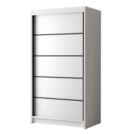 Sofnet Kleiderschrank Letto IV (mit Schiebetüren und Kleiderstange) Schwebetürenschrank mit 2 Türen, Schiebetürenschrank - 100x200x58 cm