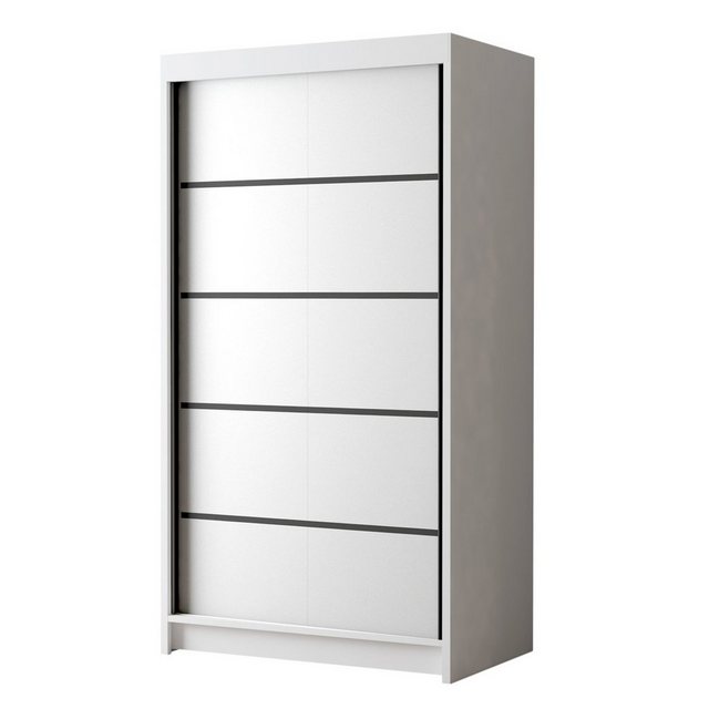 Sofnet Kleiderschrank Letto IV (mit Schiebetüren und Kleiderstange) Schwebetürenschrank mit 2 Türen, Schiebetürenschrank – 100x200x58 cm