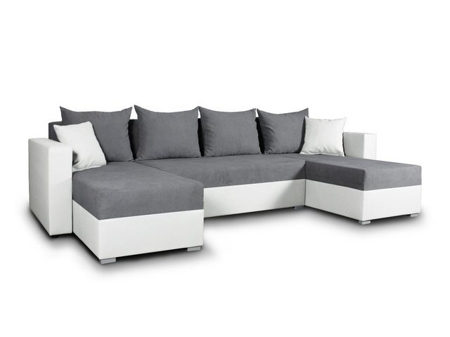 Sofnet Wohnlandschaft Beno, mit Schlaffunktion und Bettkasten, Ecksofa, U-Form Couch, Schlafsofa