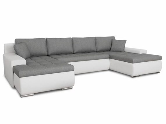 Sofnet Wohnlandschaft Faris U, mit Schlaffunktion und Bettkasten, Ecksofa, U-Form Couch, Schlafsofa mit Wellenfeder