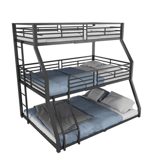 Sweiko Etagenbett Kinderbett Metallbettgestell, Eisenbett (Dreifach-Etagenbett, 1-St., 90×200 cm,Ohne Matratze)