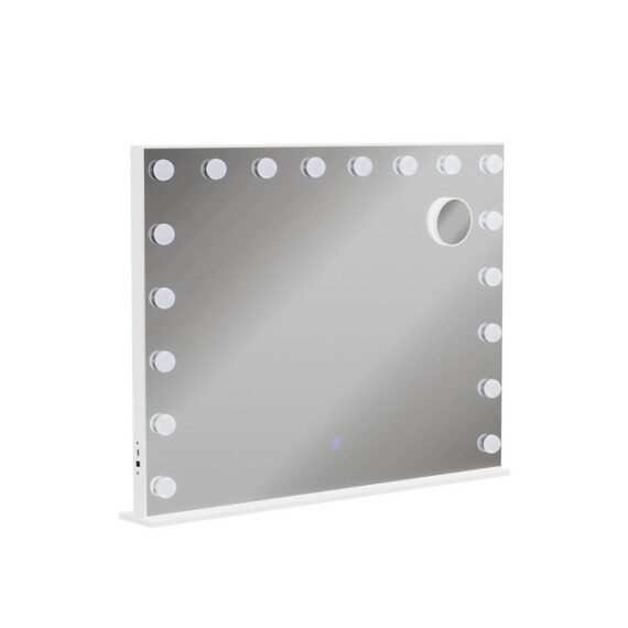 Vicco Badezimmerspiegelschrank Greta, Weiß, 80 x 61 cm mit LED-Beleuchtung