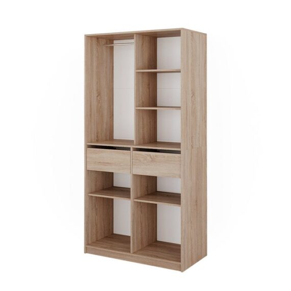 Vicco Kleiderschrank Elmo, Sonoma, 100 x 200 cm mit 2 Schubladen