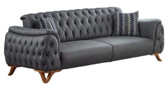 Villa Möbel Sofa Sigma, 1 Stk. 3-Sitzer, Hand Made Quality, pflegeleichter Mikrofasersamtstoff