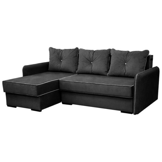 VitaliSpa® Ecksofa Kansas, Grau, 234 x 170 cm Linke Ecke, mit Schlaffunktion