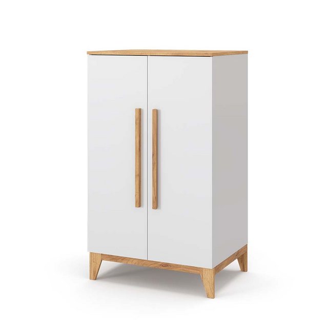 VitaliSpa® Kleiderschrank Malia, Weiß/Eiche, 70 x 120 cm