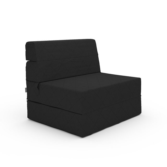 VitaliSpa® Schlafsofa Lima, Schwarz, 100 cm mit Schlaffunktion, faltbar