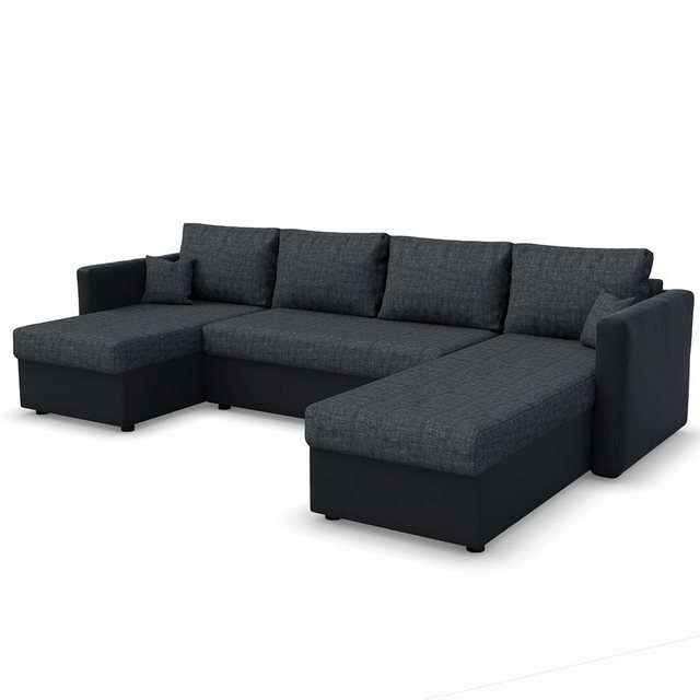 VitaliSpa® Wohnlandschaft, Grau/Schwarz, 290 cm, mit Stauraum