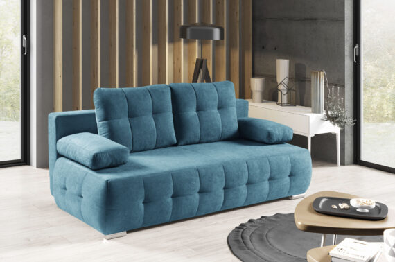 WERK2 Schlafsofa "Indigo", 2-Sitzer Sofa und Schlafcouch mit Federkern & Bettkasten