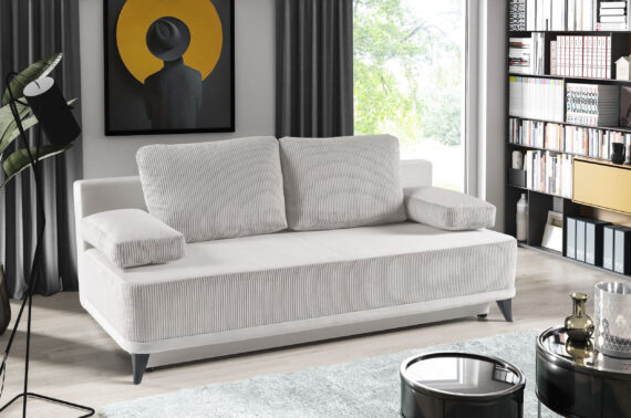 WERK2 Schlafsofa "Rosso", 2-Sitzer Sofa und Schlafcouch mit Federkern & Bettkasten