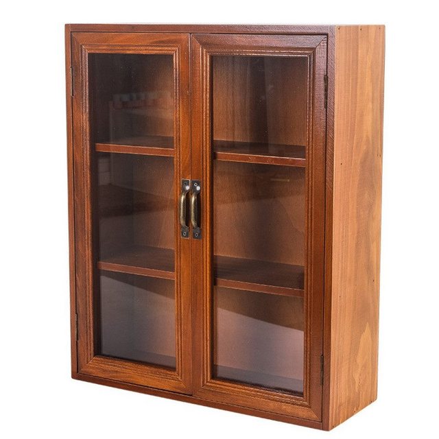 Welikera Beistellschrank Lagerschrank, hölzerner Vintage-Vitrinenschrank, Badezimmerschrank