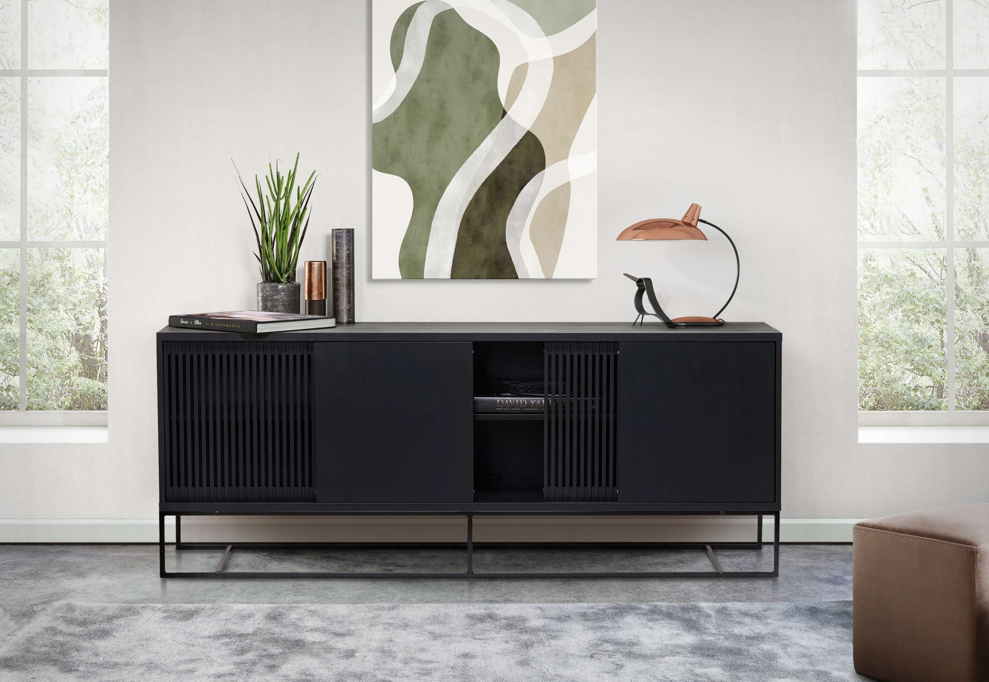 Woodman Sideboard „Ende“, Kommode, teilmassiv, Metallfüße, Breite 188 cm