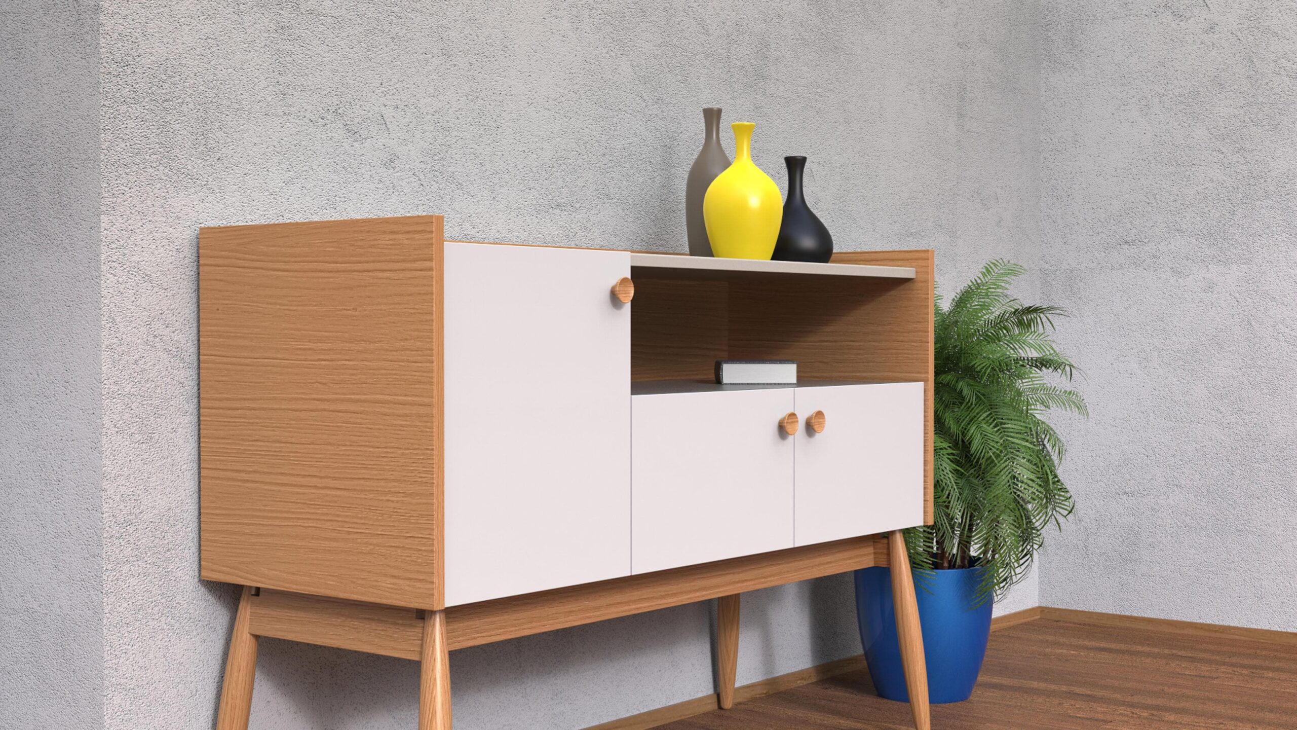 Woodman Sideboard, Kommode im angesagten skandinavischen Look, Breite 115 cm