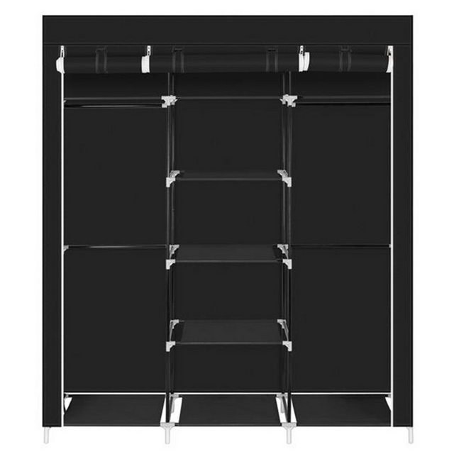 XDeer Kleiderschrank Portable Kleiderschrank Double Rod Stoffschrank Kleiderschränke Faltschrank 69″ Schwarz