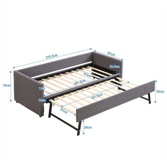 XDeer Schlafsofa Tagesbett,Schlafsofas Doppelbett mit klappbaren und hochklappbaren, Metallbeinen, ohne Matratze, 90*200 cm