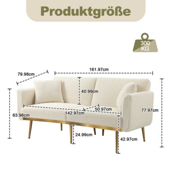 XDeer Sofa Sofa,umwandelbar in ein 3-fach verstellbares Schlafsofa, robuste, für mehrere Szenarien im Wohnzimmer, Schlafzimmer