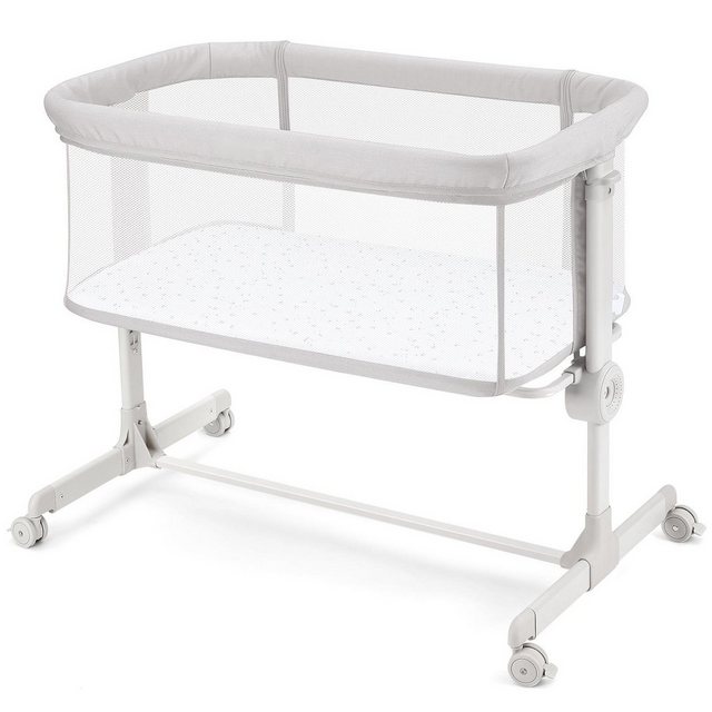 YOLEO Beistellbett 2 in1 Baby Bett ab Geburt bis 9 kg Zustellbett 7 Höhen Kinderbett