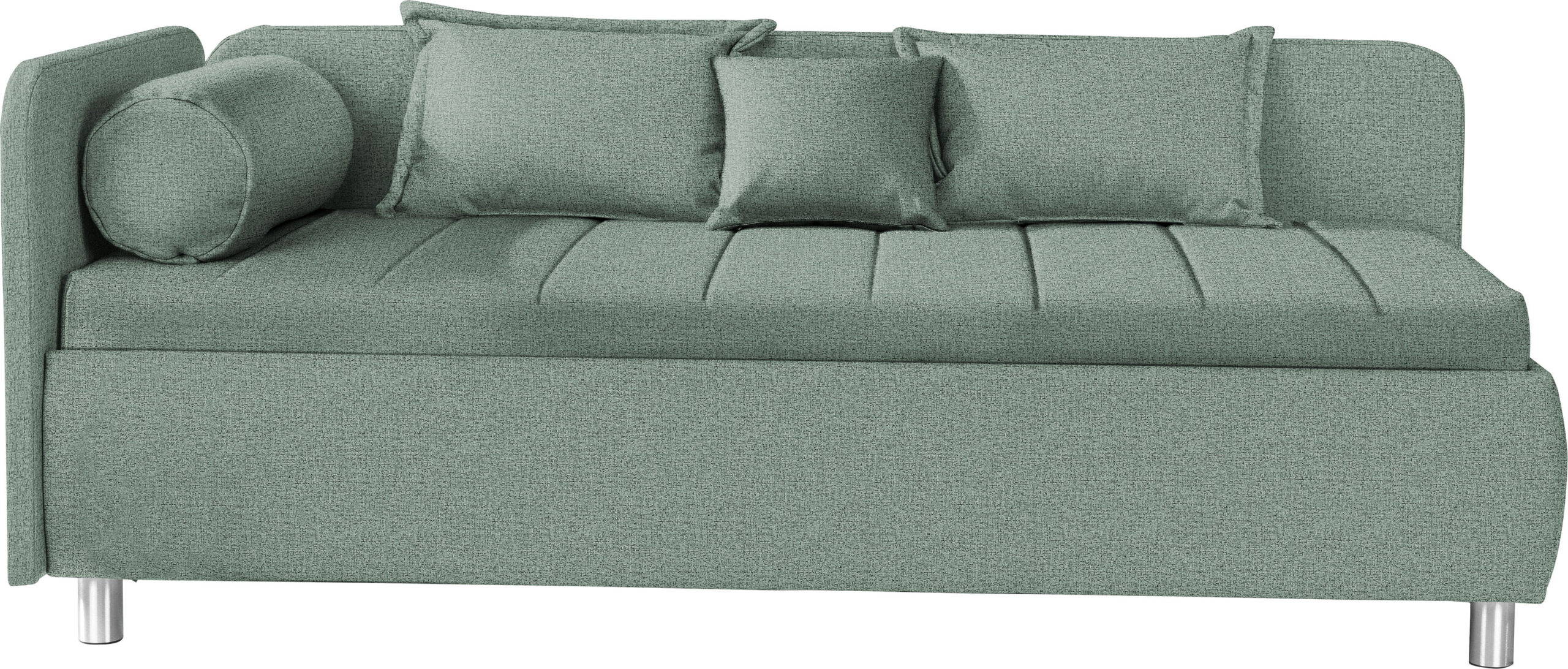 alina Schlafsofa „Kiana“, mit Bettkasten und Zierkissen, Liegefläche 90/200 cm oder 100/200 cm