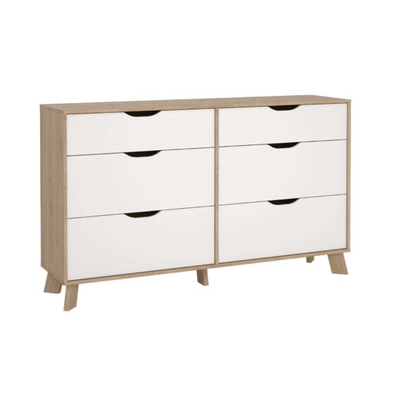 andas Kommode "Ikast, Schubladenschrank, Sideboard, Aufbewahrung, Stauraum", 6 Schubladen, Eingriffsmulden, Breite 156 cm