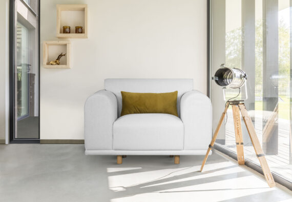 andas Loveseat "Maroon Sessel", in skandinavischem Design, mit losem Kissen