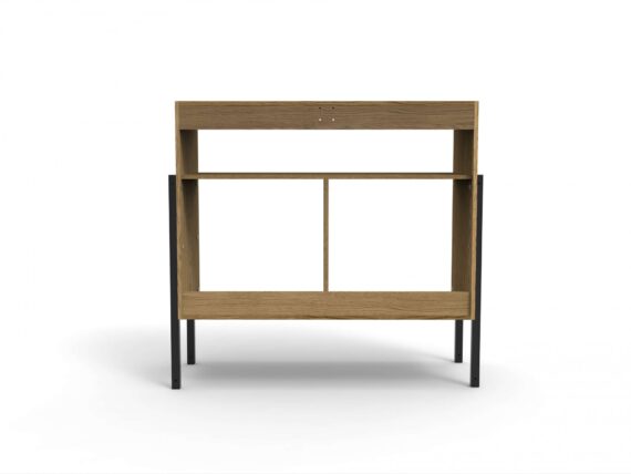 andas Sideboard "Finton", Kommode mit 3 offenen Fächern, Korpuss aus massiver Eiche