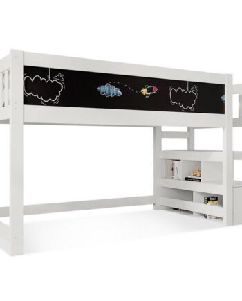 autolock Kinderbett Kinderbett Hochbett mit Whiteboard,Tafel,Speicherung,Rausfallschutz