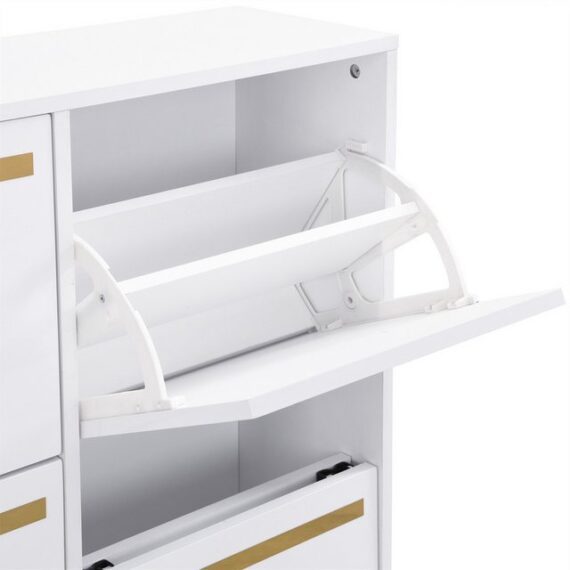 autolock Schuhschrank Schuhschrank mit Schuhwechselhocker, für Flur, Schlafzimmer