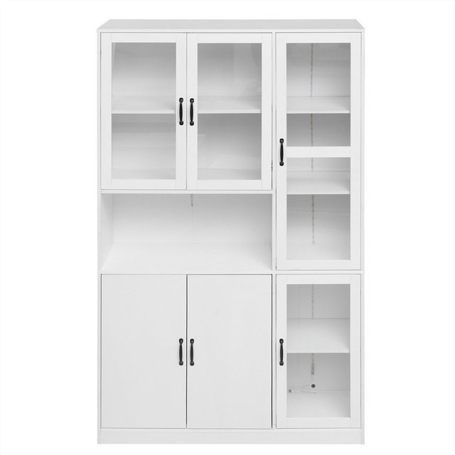 autolock Vitrine Vitrinenschrank mit LED-Licht, Bücherregal, Vorratsschrank