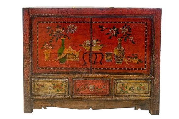 daslagerhaus living Bauernschrank Sideboard Shanxi rot 110 cm