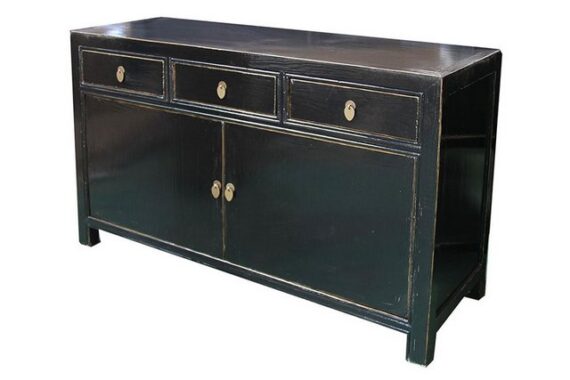 daslagerhaus living Bauernschrank Sideboard schwarz 135 cm