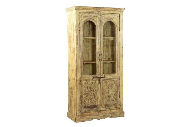 daslagerhaus living Standvitrine Vitrine Vintage gelb