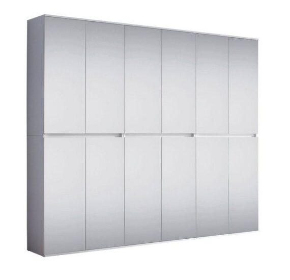 ebuy24 Kleiderschrank Mirror Garderobenmöbel Set 12 Türen weiß, Spiegelg