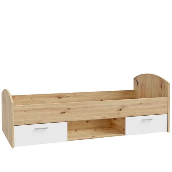 expendio Kinderbett Curdin 3, Weiß/ Artisan Oak Nb., 96x76x205 cm