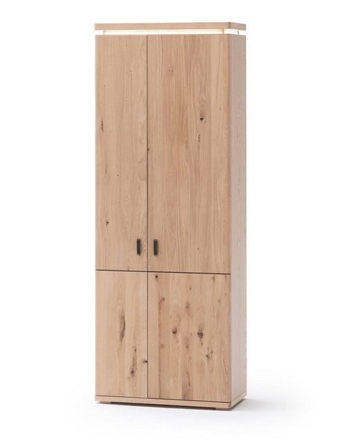 expendio Kleiderschrank Burgos 2 Garderobenschrank Balkeneiche Bianco teilmassiv 75x204x38 cm