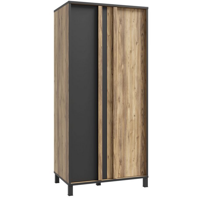 expendio Kleiderschrank Hailey 5 Alpine Picea Nb. / schwarz 90x194x58 cm