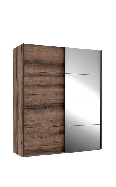 expendio Kleiderschrank Joyce 7 Schlammeiche / Script-Schlammeiche Nb. 170x211x63 cm mit Spiegel