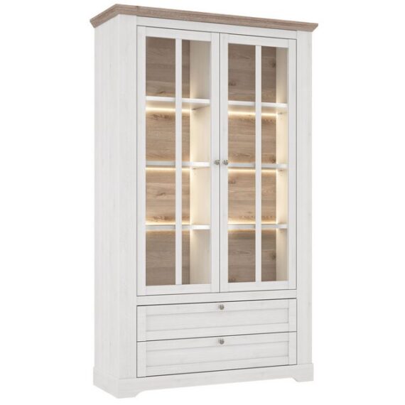 expendio Vitrine Iliano 1 Schneeeiche / Nelson Oak, 126x210x45 cm