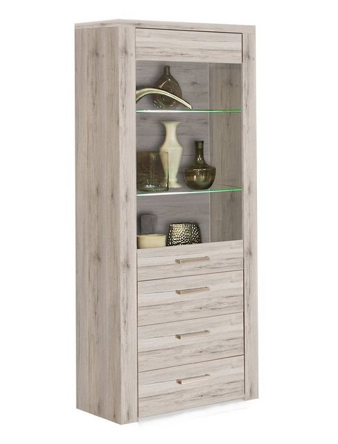 expendio Vitrine Phil 6 sandeiche 77x198x41 cm mit Glasbodenbeleuchtung