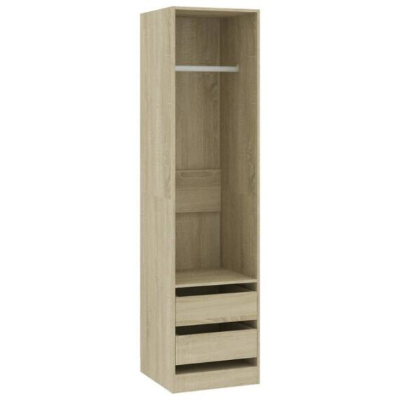 furnicato Kleiderschrank mit Schubladen Sonoma-Eiche 50x50x200 cm (1-St)