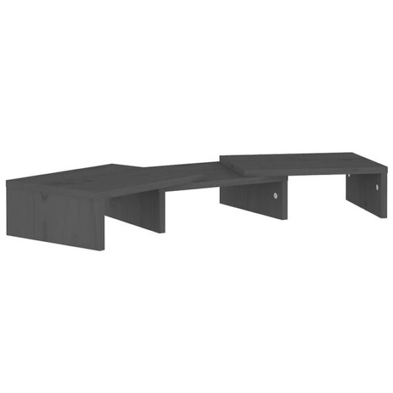 furnicato TV-Schrank Monitorständer Grau 60x24x10,5 cm Massivholz Kiefer (1-St)