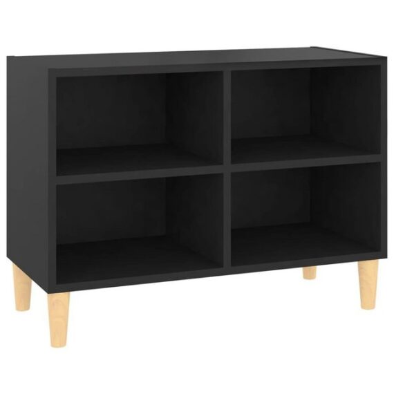 furnicato TV-Schrank mit Massivholz-Beinen Schwarz 69,5x30x50 cm (1-St)