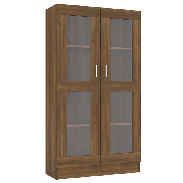 furnicato Vitrine Vitrinenschrank Braun Eiche-Optik 82,5×30,5x150cm Holzwerkstoff (1-St)