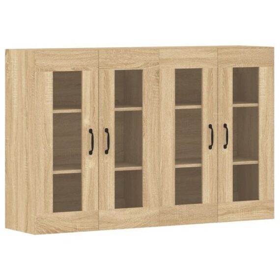 furnicato Wandhängeschrank Wandschränke 2 Stk. Sonoma-Eiche Holzwerkstoff, 1-tlg.