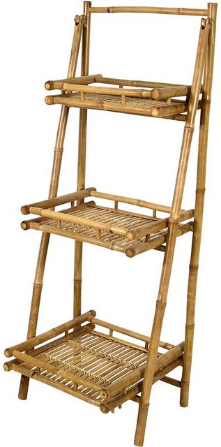 habeig Etagere Gartenschrank Etagere Bambusholz Gartenregal Regal 145x56x50 cm, 100% Bambusholz natur