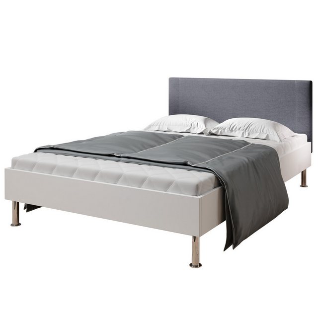 interbed Futonbett Anton 140×200 cm inkl. 13-Leisten Rollrost (inkl. Gepolsterte Kopfteil, Komplettset), SOFORT LIEFERBAR