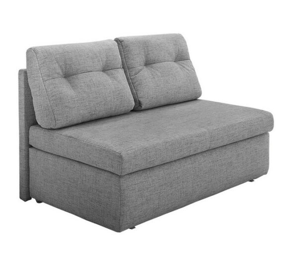 luma-home Schlafsofa 15120, 136 cm breit, Bettfunktion, Liegefläche 130x193 cm, Bettkasten, Mikrofaser Hell-Grau