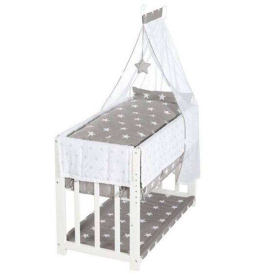 roba® Stubenbett / Stubenwagen, 3 in 1, Babybett grau, inkl. kompletten Bettzubehör