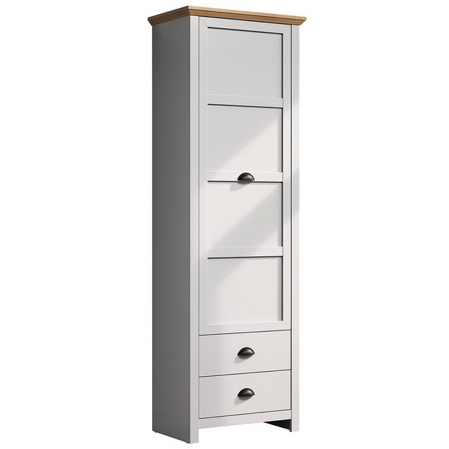 trendteam Garderobenschrank Landside Grau Kleiderschrank Kleiderstange Hutablage Ablagefläche 65 x 201 x 41 cm